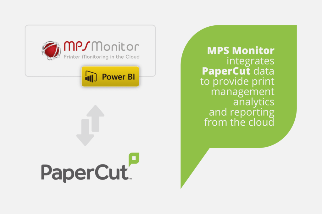 MPS Monitor integrates PaperCut data to provide print management analytics and reporting from the cloud
