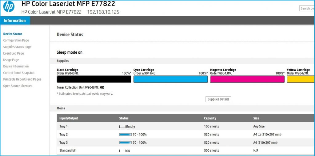 Accès EWS à distance sur les imprimantes HP